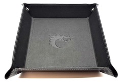 Old School Dice: Square Dice Rolling Tray - Black with Black Back